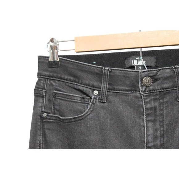LuLaRoe Jeans Size 28 Black Stretch Denim Skinny Ankle Slimming Comfort Mid Rise - Picture 5 of 12
